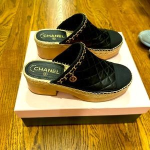 Chanel Black Clogs